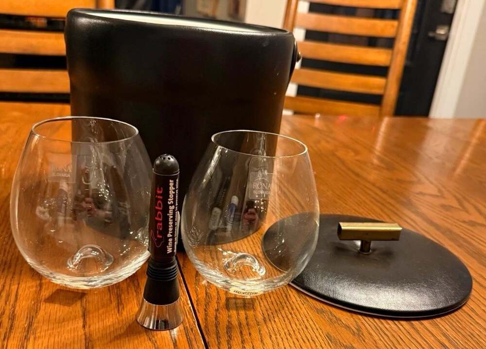 Georges Briard MCM Ice Bucket RONA Crate Barrel Wine Glasses Rabbit Barware Set